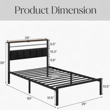 Load image into Gallery viewer, Platform Bed Frame With Charging Station &amp; Headboard Storage
