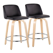 Load image into Gallery viewer, Toriano - Contemporary Fixed Height Counter Stool &amp; Swivel And Round Footrest (Set of 2)
