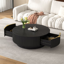 Load image into Gallery viewer, Farmhouse Round Coffee Table With Storage Drawer
