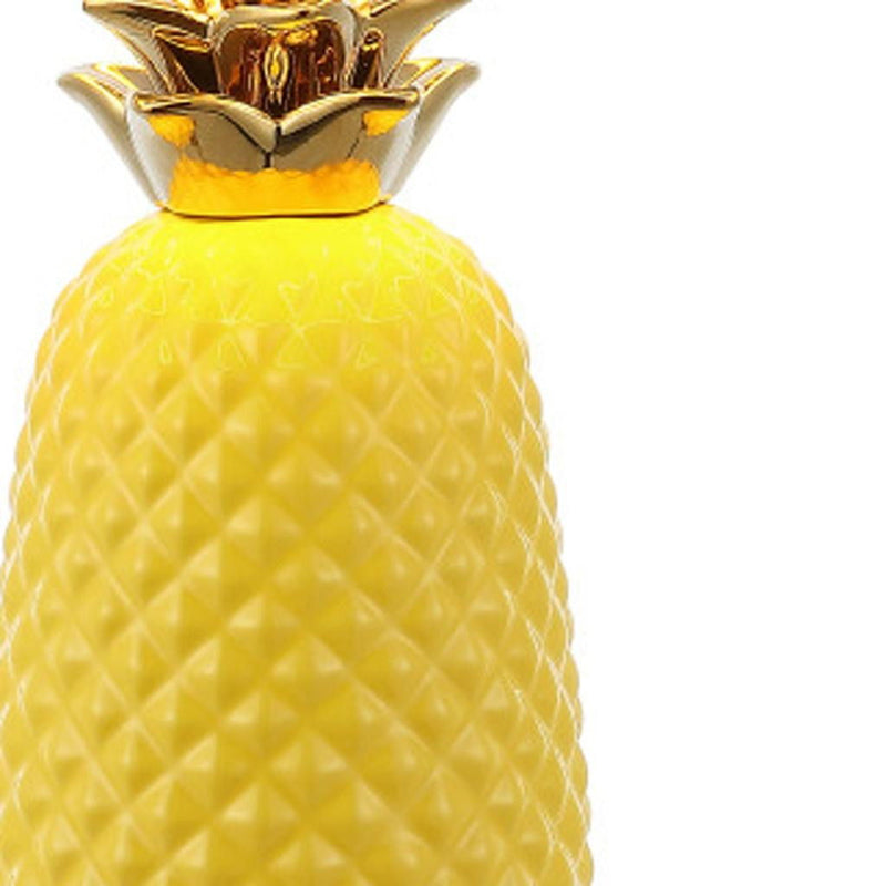 Pineapple Table Lamp With Globe Shade - Yellow