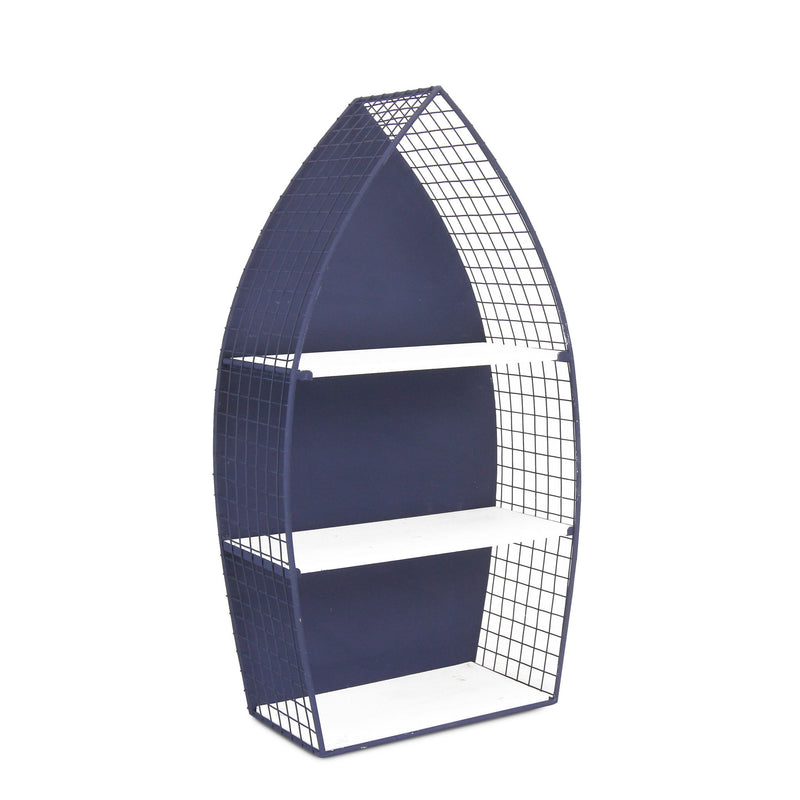 Boat Shaped Bookcase (489054) - Navy Blue / White