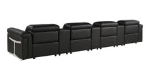 Load image into Gallery viewer, Top Grain Leather Reclining Metal USB Sofa (720373) - Black
