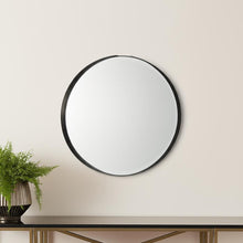 Load image into Gallery viewer, 24" Metal Round Framed Accent Mirror - Black
