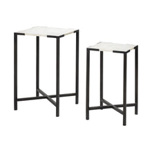Load image into Gallery viewer, 24" Marble End Table - Black
