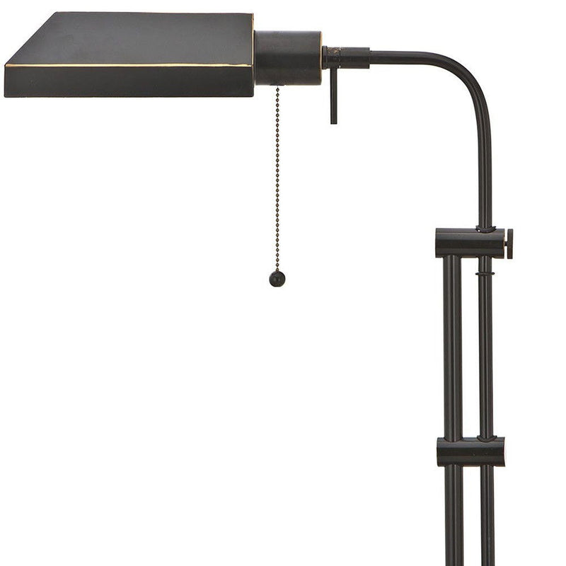 Metal Adjustable Table Lamp With Bronze Rectangular Shade - Bronze
