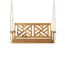 Load image into Gallery viewer, Alejandro - Acacia Wood Porch Swing With Slat Panel Seating

