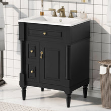 Load image into Gallery viewer, Freestanding Bathroom Vanity With Sink, Adjustable Shelf &amp; Flip Drawer
