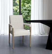Load image into Gallery viewer, Upholstered Fabric King Louis Back Dining Arm Chair - Cream
