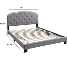 Load image into Gallery viewer, Button Tufted Bed With Nailhead Trim
