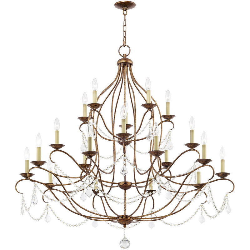46" Multi Light Metal Dimmable Chandelier With Shades - Bronze