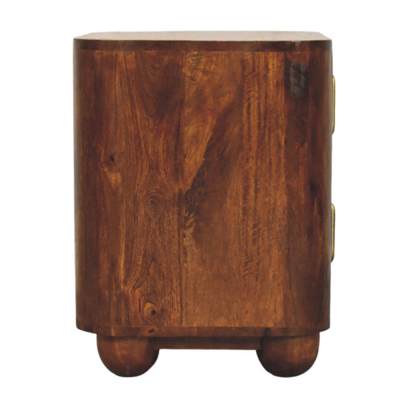 21'' Solid Wood Two Drawer Nightstand - Brown