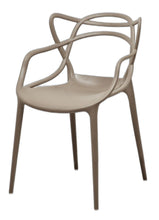 Load image into Gallery viewer, Heavy Duty Plastic Open Back Dining Arm Chairs (Set of 4) - Gray
