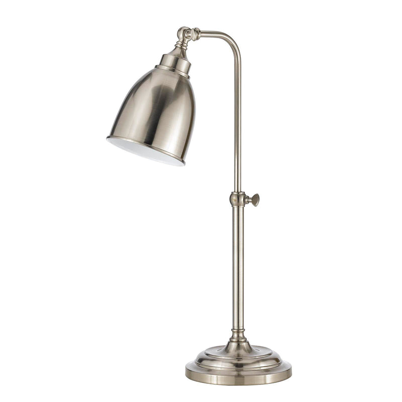Metal Adjustable Table Lamp With Nickel Dome Shade - Nickel