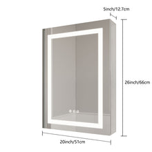 Load image into Gallery viewer, Bathroom Medicine Cabinet With LED Mirror, Anti-Fog, Waterproof, 3000K~6000K Single Door Lighted Bathroom Cabinet With Touch Swich
