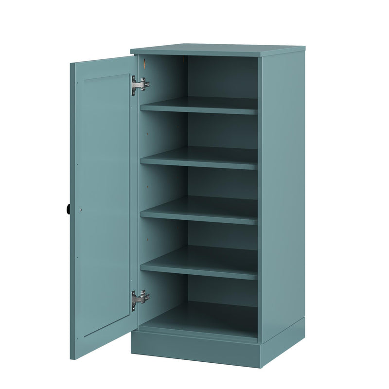 Ten Pair Solid Woodshoe Storage Cabinet (752117) - Aqua