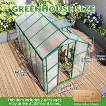 Load image into Gallery viewer, Polycarbonate Walk-In house, Raised Base For Outdoor In All Season
