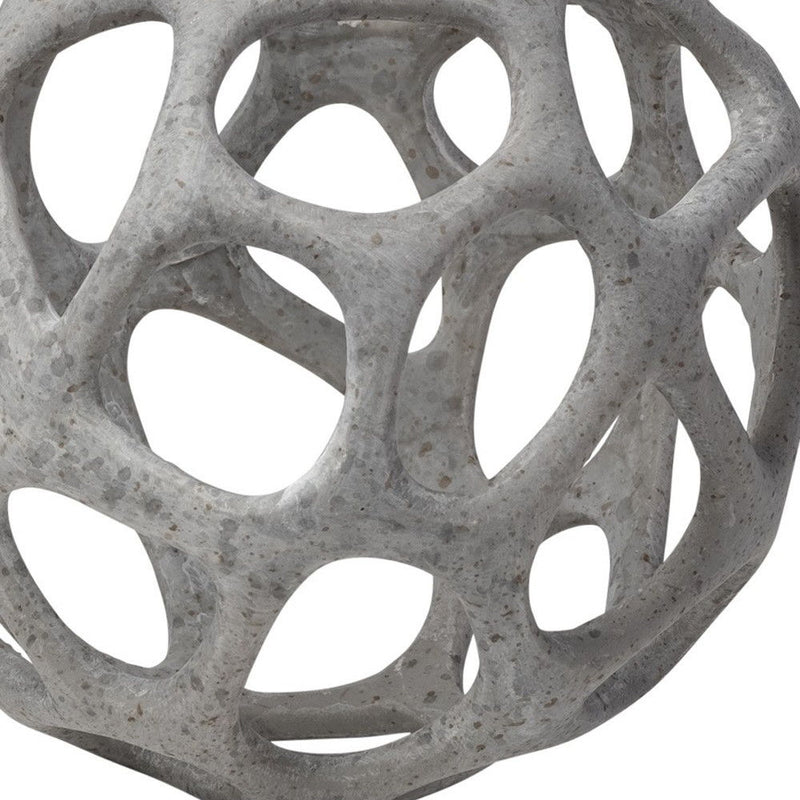 Abstract Decorative Orb Tabletop Sculpture - Gray