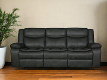 Load image into Gallery viewer, Italian Leather Sofa - Gray / Black
