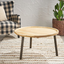 Load image into Gallery viewer, Round Coffee Table With Tray Edge Design - Natural / Black
