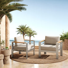 Load image into Gallery viewer, Cora - Outdoor Aluminum Club Chair Set Frame With Cushion Durable And Stylish Seating For Patio - Beige / Natural / Silver
