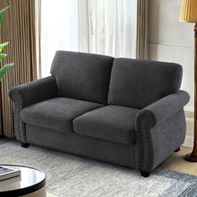 Load image into Gallery viewer, Soft Loveseat, Upholstered 2 Seater Couch, Loose Back Cushions And Turned Legs
