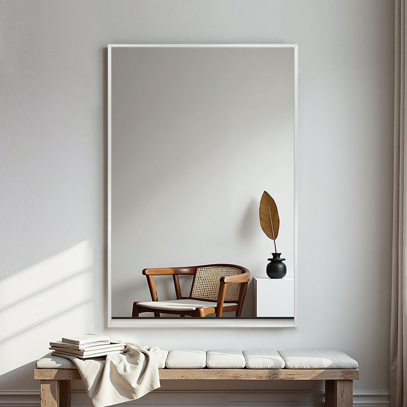 Aluminum Framed Bathroom Vanity Mirror - Silver