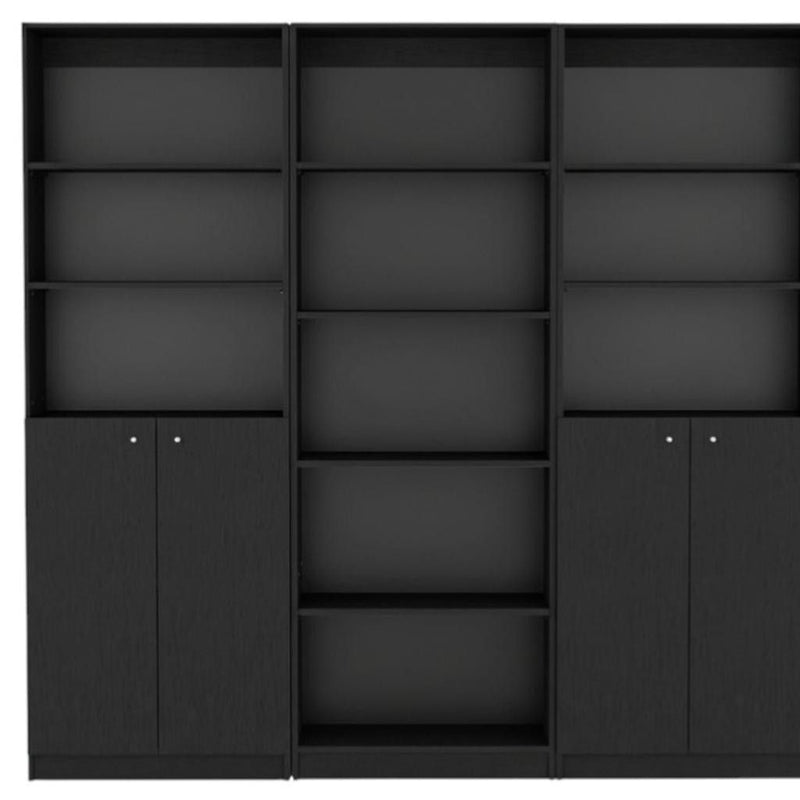 Five Tier Bookcase With Four Doors (546353) - Black