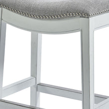 Load image into Gallery viewer, Solid Wood Backless Counter Height Bar Chair - Gray / White
