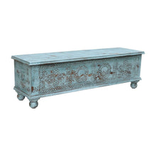 Load image into Gallery viewer, 54" Carved And Distressed Solid Wood Lift Top Coffee Table - Pastel Pink
