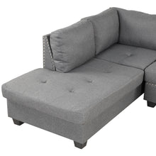 Load image into Gallery viewer, 104.5&quot; Reversible Sectional Sofa Space Saving with Storage Ottoman Rivet Ornament L-shape Couch for Small or Large Space Dorm Apartment,Gray(old SG000405AAA)
