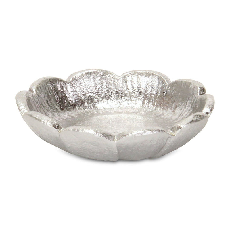 5" Cast Iron Handmade Round Trinket Tray - Silver