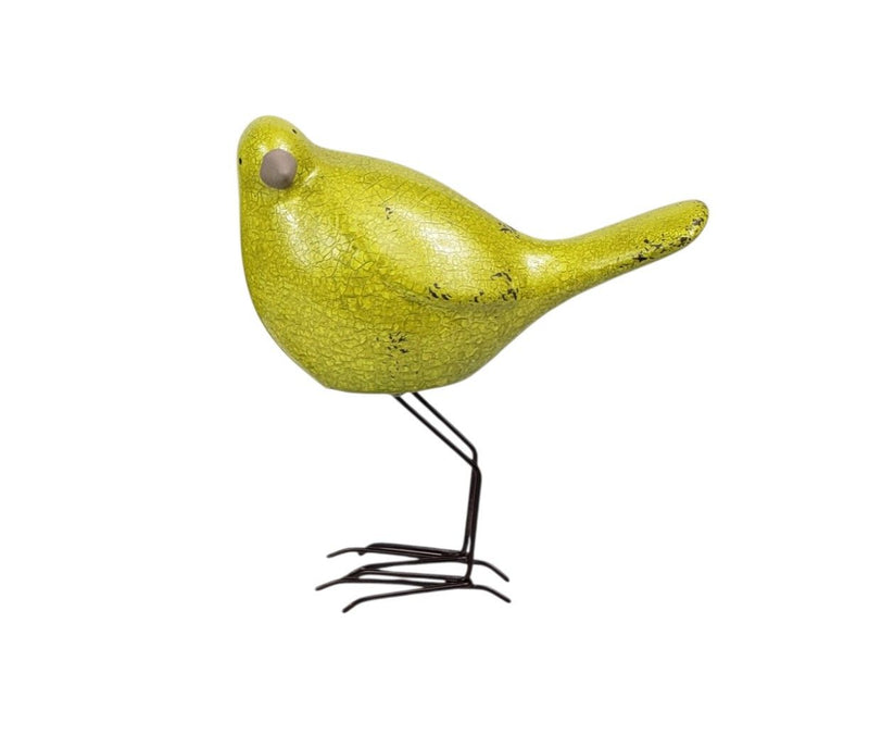 Lemongrass Poly Bird Sculptures (Set of 3) - Lemon / Green