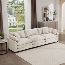 Load image into Gallery viewer, Mid-Century Modern 3 Seater Sectional Sofa With Arm And Throw Pillows
