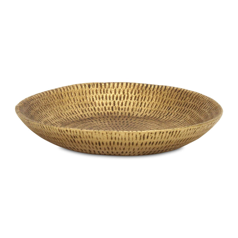 10" Cast Iron Handmade Round Trinket Tray - Gold
