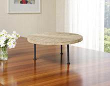 Load image into Gallery viewer, 15" Round Solid Wood Handmade Riser Tray - Black / Light Brown
