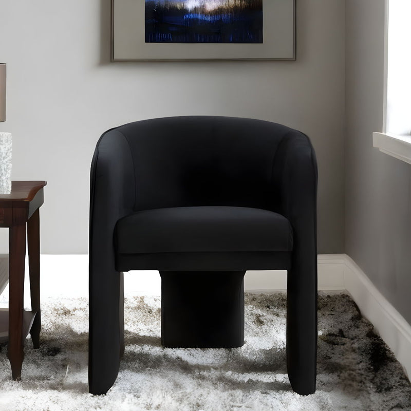 Velvet Barrel Chair - Black
