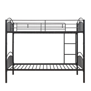 Twin Over Twin Metal Bunk Bed,Divided into Two Beds(Black){OLD SKU:MF280424AAB}