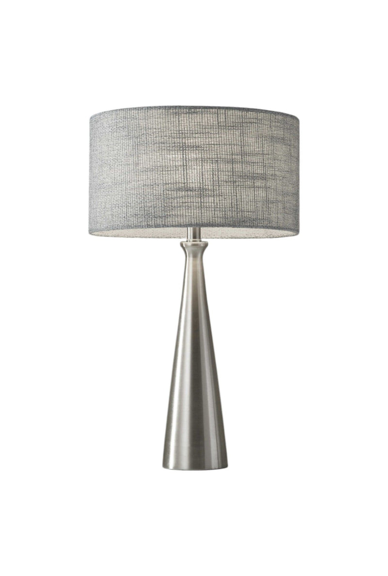 Metal Finish Tapered Basectable Lamp - Brushed Steel