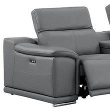 Load image into Gallery viewer, Leather Modular L Shaped Six Piece Corner Sectional With Console - Battleship Gray
