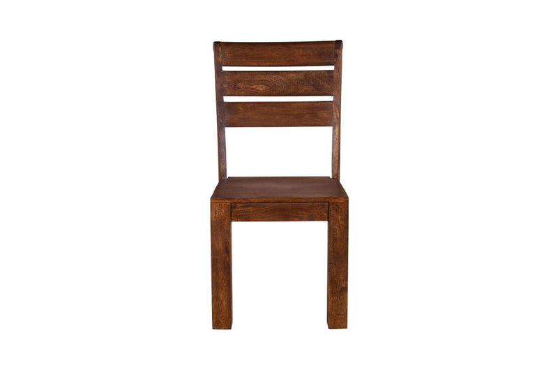 Solid Wood Ladder Back Dining Chairs (Set of 2) - Brown