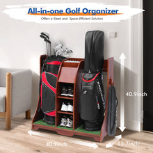 Load image into Gallery viewer, Wood Freestanding Adjustable Multi Use Golf Shelf - Reddish Brown

