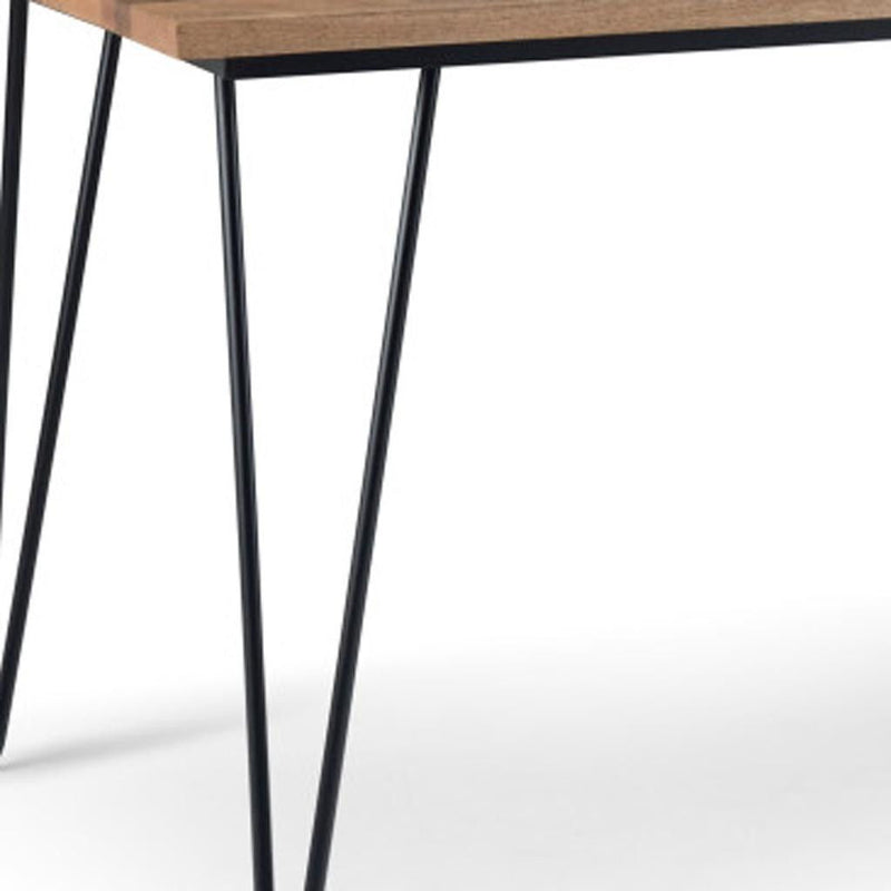 66" Solid Wood Iron Dining Table - Natural / Black