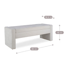 Load image into Gallery viewer, Upholstered Storage Bench With Tufted Seat, Ottoman For Living Room - White
