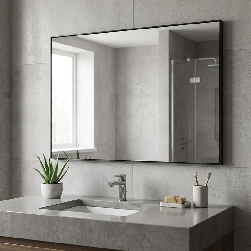 59" Metal Framed Full Length Hanging Mirror - Black