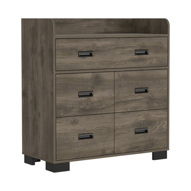 34" Five Drawer Dresser - Dark Brown