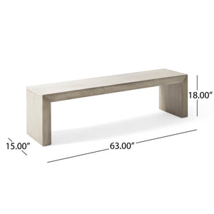 Acacia Wood Dining Bench, Farmhouse Style