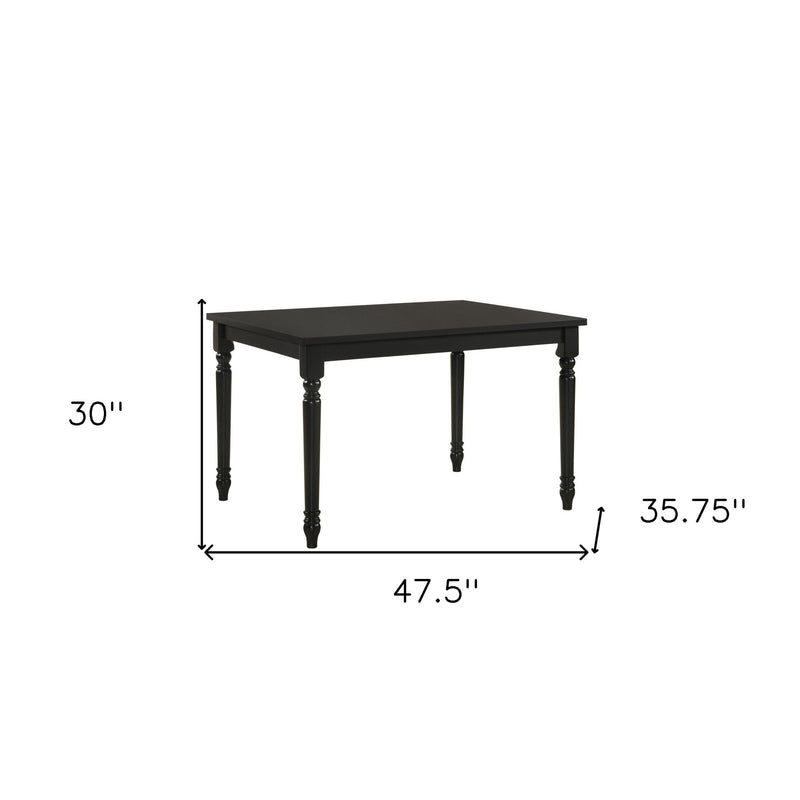 48" Solid Wood Dining Room Table - Black