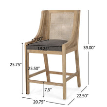 Load image into Gallery viewer, French Country Fabric Upholstered Counter Stools (Set of 2)
