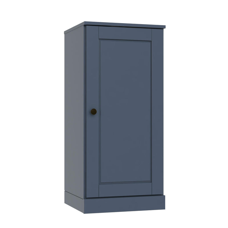 Solid Wood Adjustable Three Tier Library Bookcase With One Door (751371) - French Blue