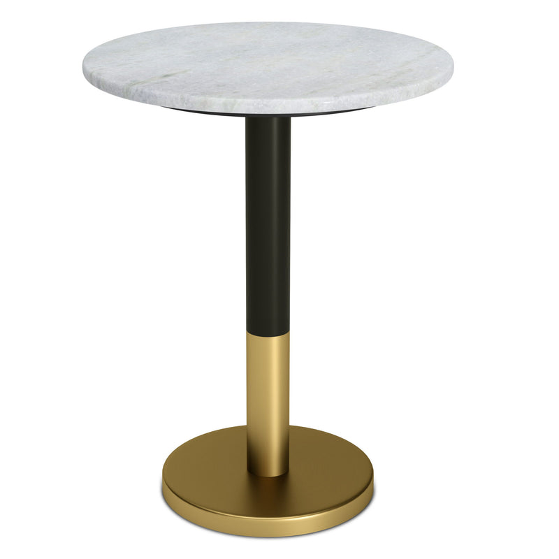 21" Iron Round End Table - White
